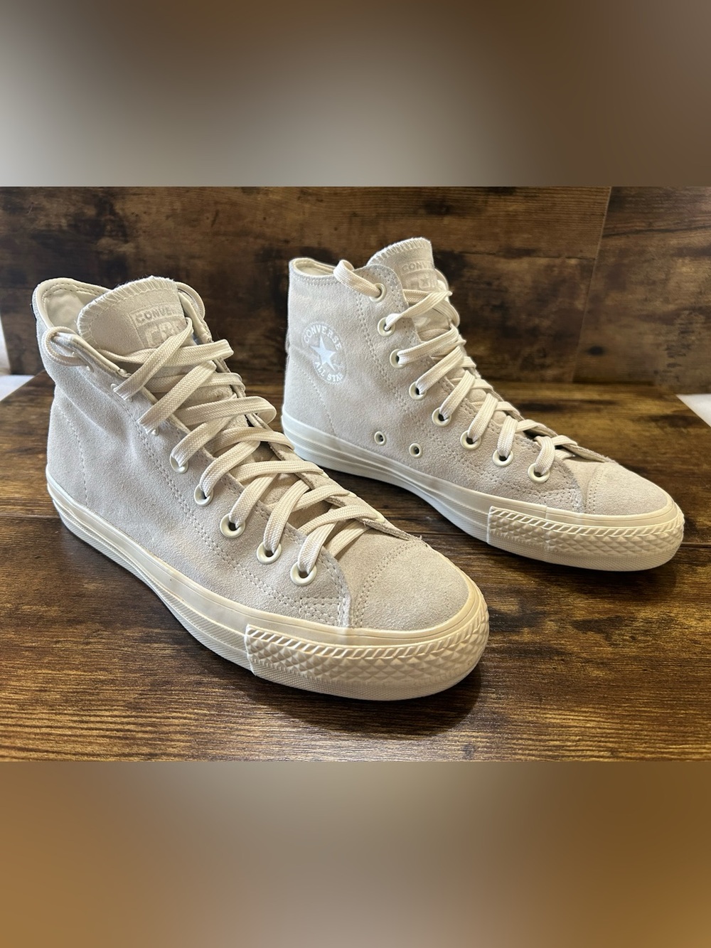 Converse Unisex High Top Sneakers - Cream Suede